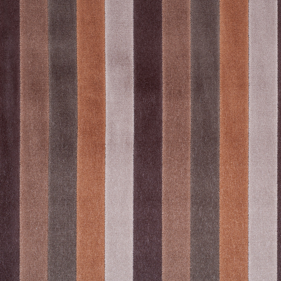 Dark Earth Tones Striped Velvet