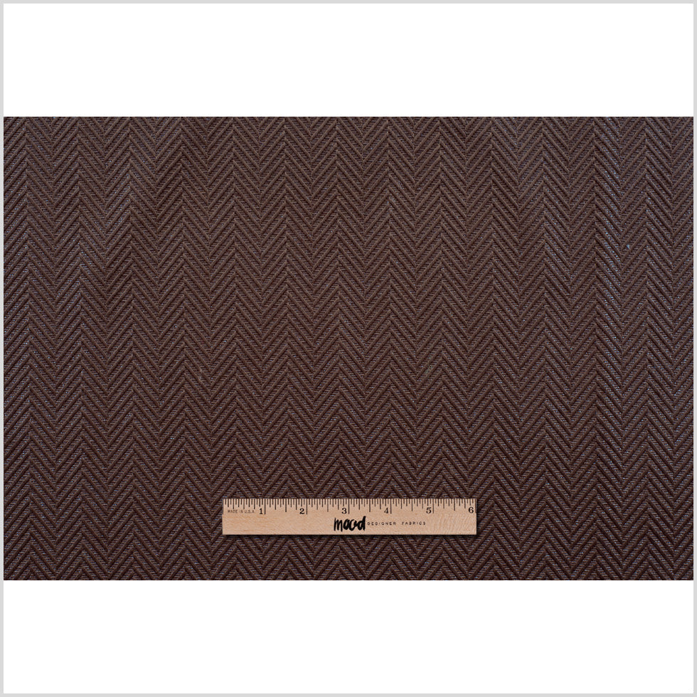 Brown Herringbone Cut Velvet - Full