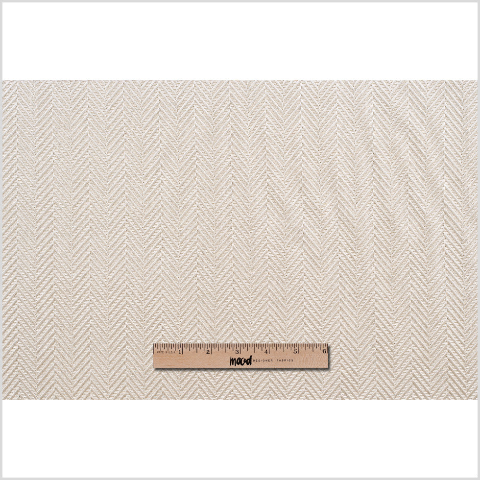 Beige Herringbone Cut Velvet - Full