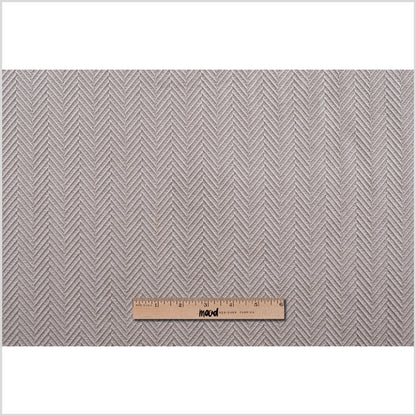 Pale Taupe Herringbone Cut Velvet - Full