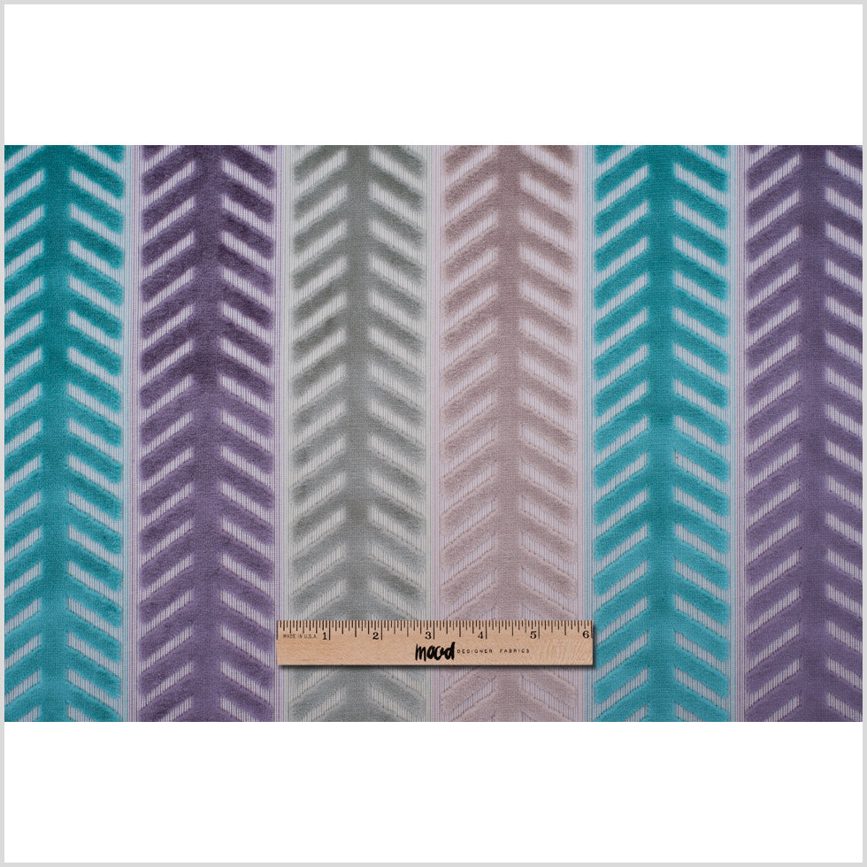 Multicolor Geometric Cut Velvet - Full