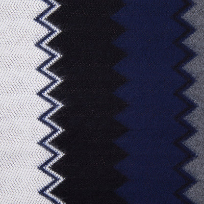 Navy, Black and Gray Big Zig Zags Soft Sweater Knit