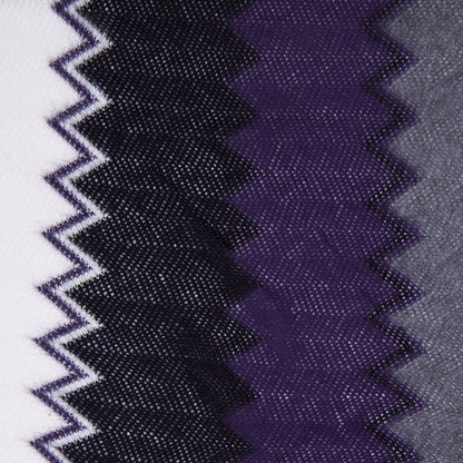 Purple, Black and White Big Zig Zags Soft Sweater Knit