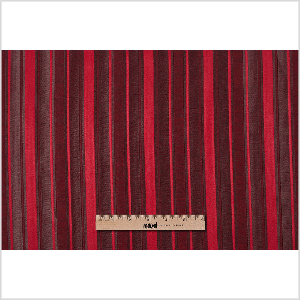 Red Satiny Textured Poly Stripes - Full