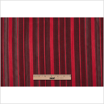 Red Satiny Textured Poly Stripes - Full