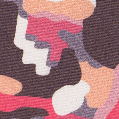 NYC Designer Peach Camo Poly Charmeuse - Detail