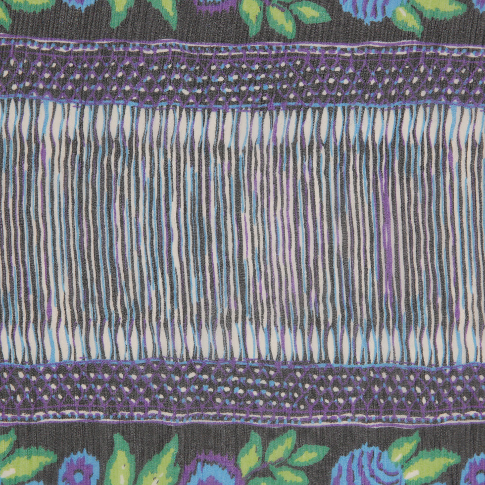 Famous Designer Silk Chiffon Floral Panel Print Detail
