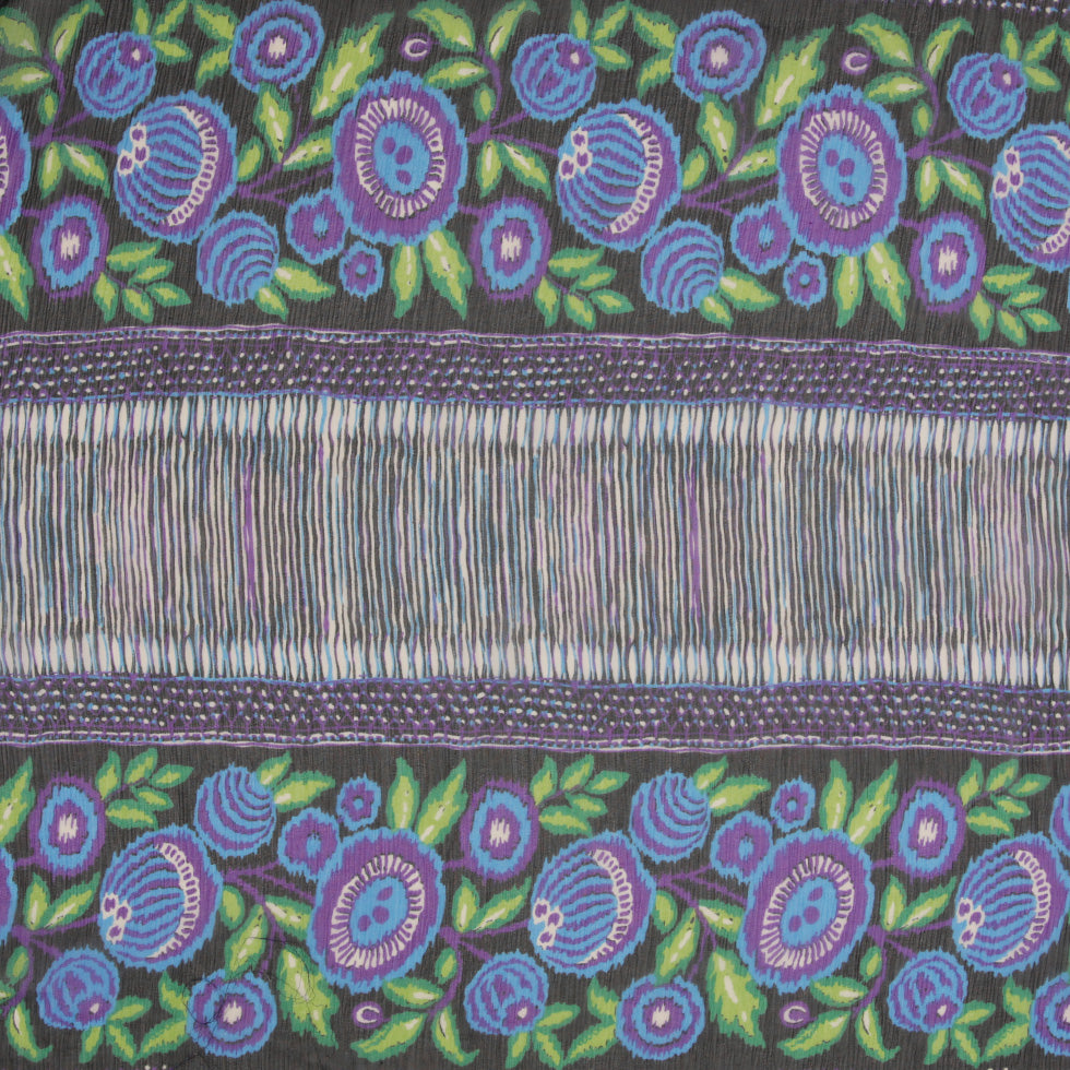 Famous Designer Silk Chiffon Floral Panel Print
