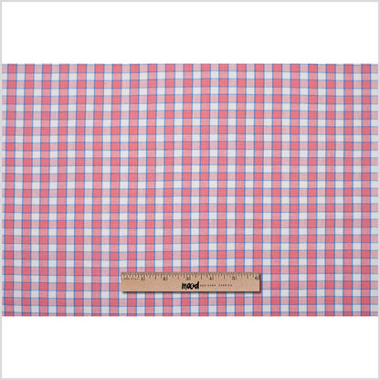 Cotton Candy Pink and Blue Checked Handwoven Cotton Full