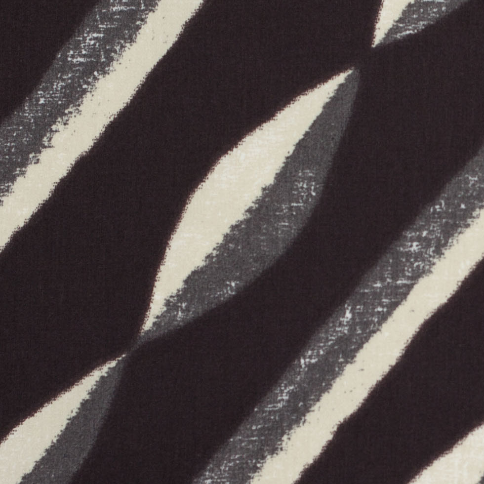 Famous NY Designer Black, Pale Gold and Gray Print Cotton Sateen - Detail