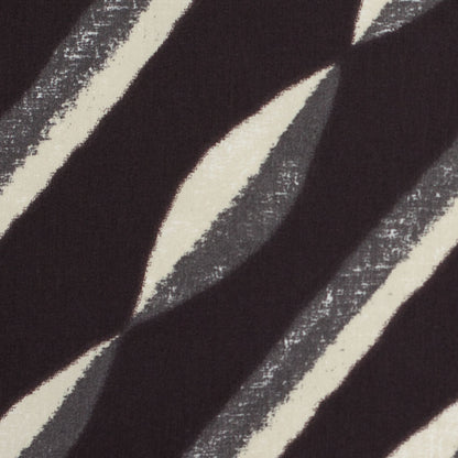 Famous NY Designer Black, Pale Gold and Gray Print Cotton Sateen - Detail