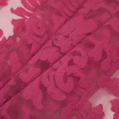 Hot Pink Polyester Lace Folded