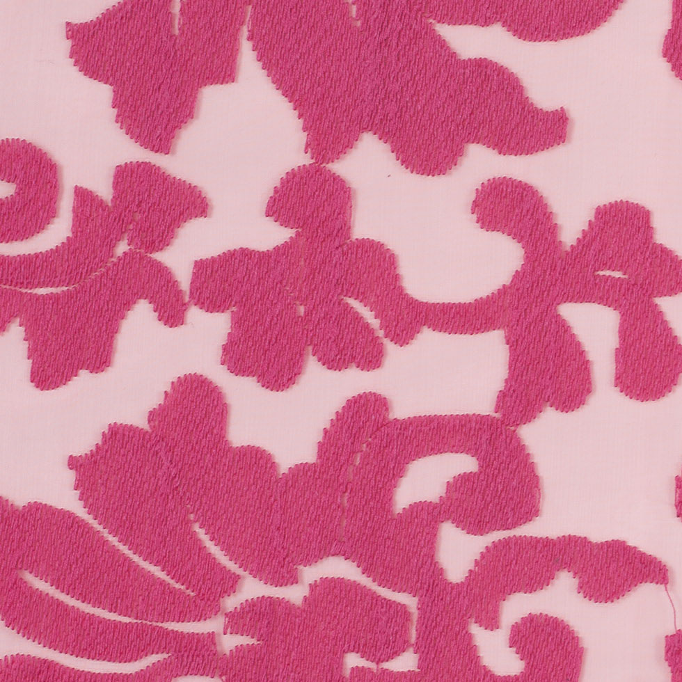 Hot Pink Polyester Lace Detail