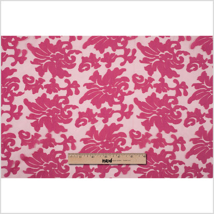 Hot Pink Polyester Lace Full