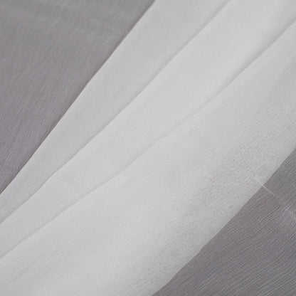 Oscar de la Renta White Crinkle Silk Chiffon - Folded