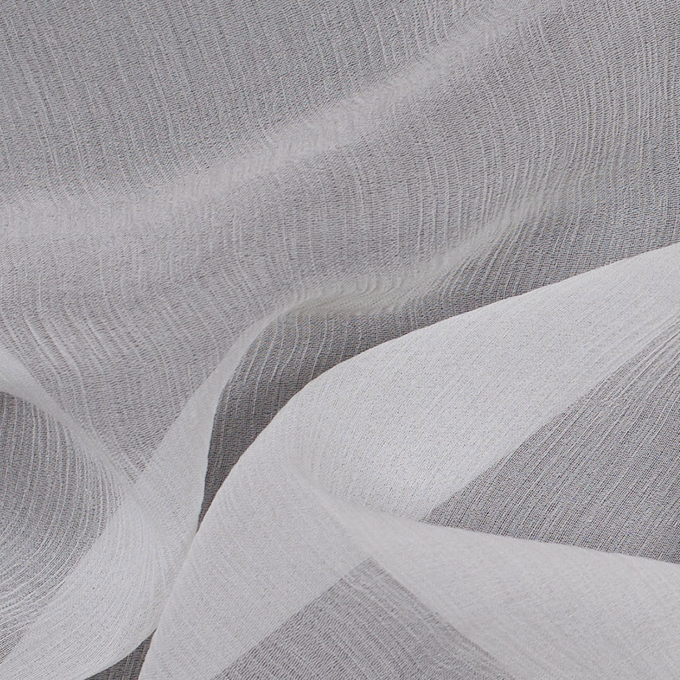 Oscar de la Renta White Crinkle Silk Chiffon - Detail
