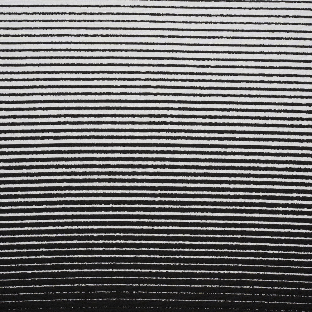 Black and White Striped Polyester Textured Woven