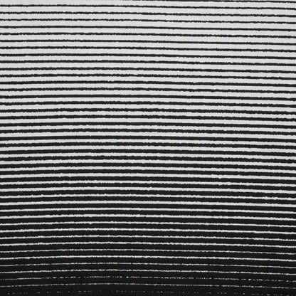 Black and White Striped Polyester Textured Woven