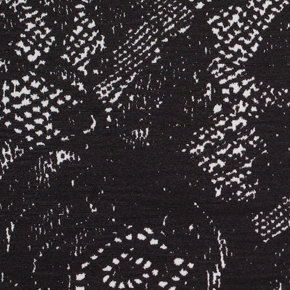 Black and White Abstract Wrinkled Polyester Woven - Detail
