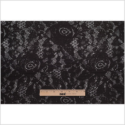 Black and White Abstract Wrinkled Polyester Woven - Full