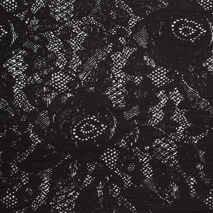 Black and White Abstract Wrinkled Polyester Woven