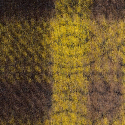Medium Green/Brown/Black Plaid and Patterned Bonded Lamb Leather and Wool Detail