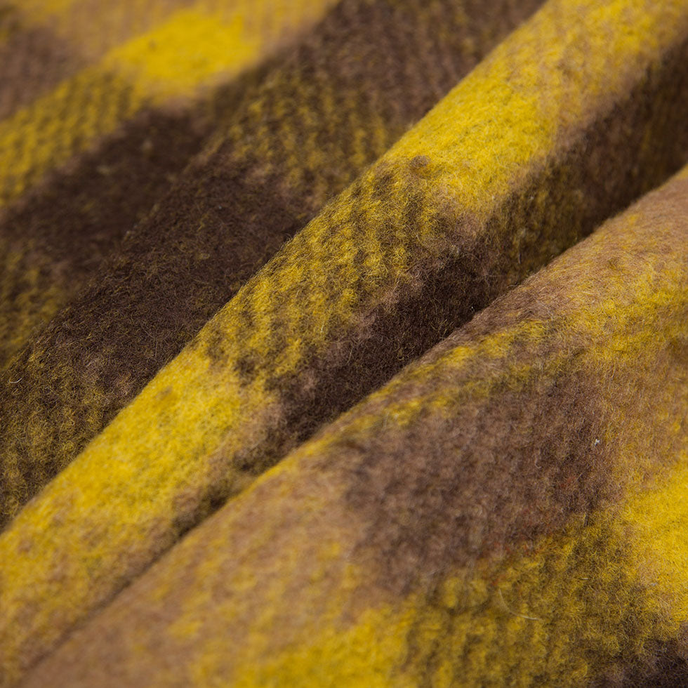 Medium Green/Brown/Black Plaid Bonded Lamb Leather and Wool - Folded