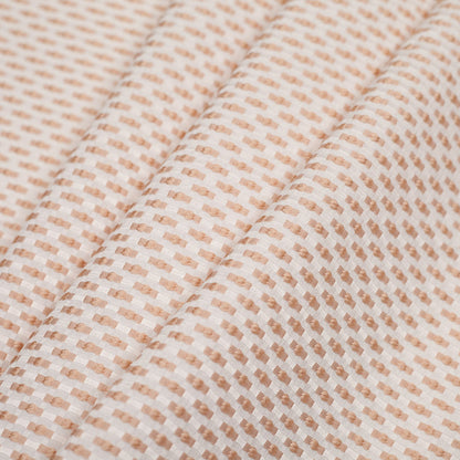 Beige on Ivory Polka Dotted Polyester Jacquard Folded