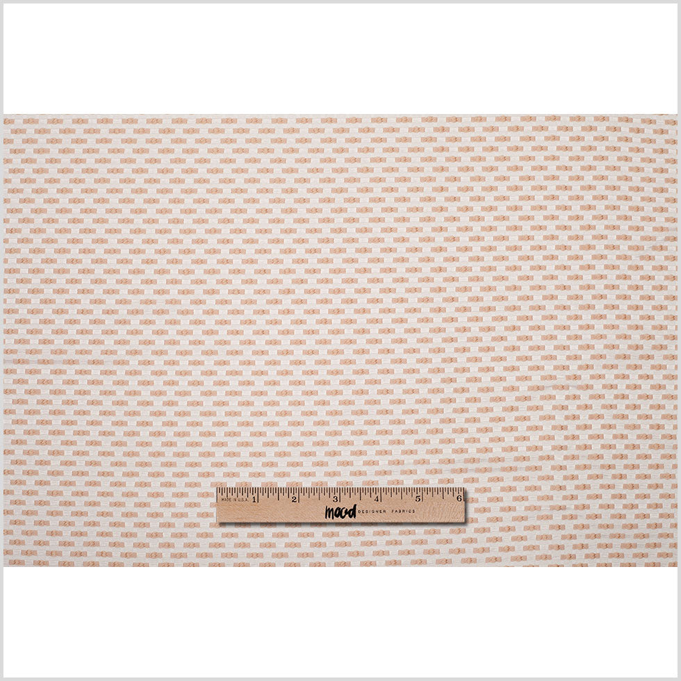 Beige on Ivory Polka Dotted Polyester Jacquard Full