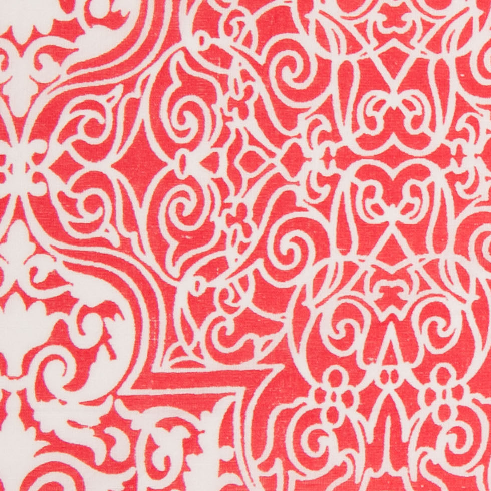 High Rish Red Printed Cotton Woven - Detail
