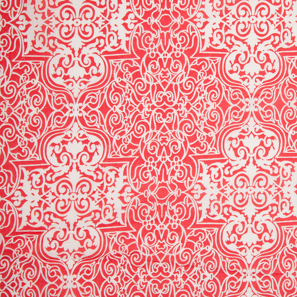 High Rish Red Printed Cotton Woven