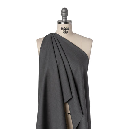 Italian Light Gray Wool-Spandex Suiting Drape
