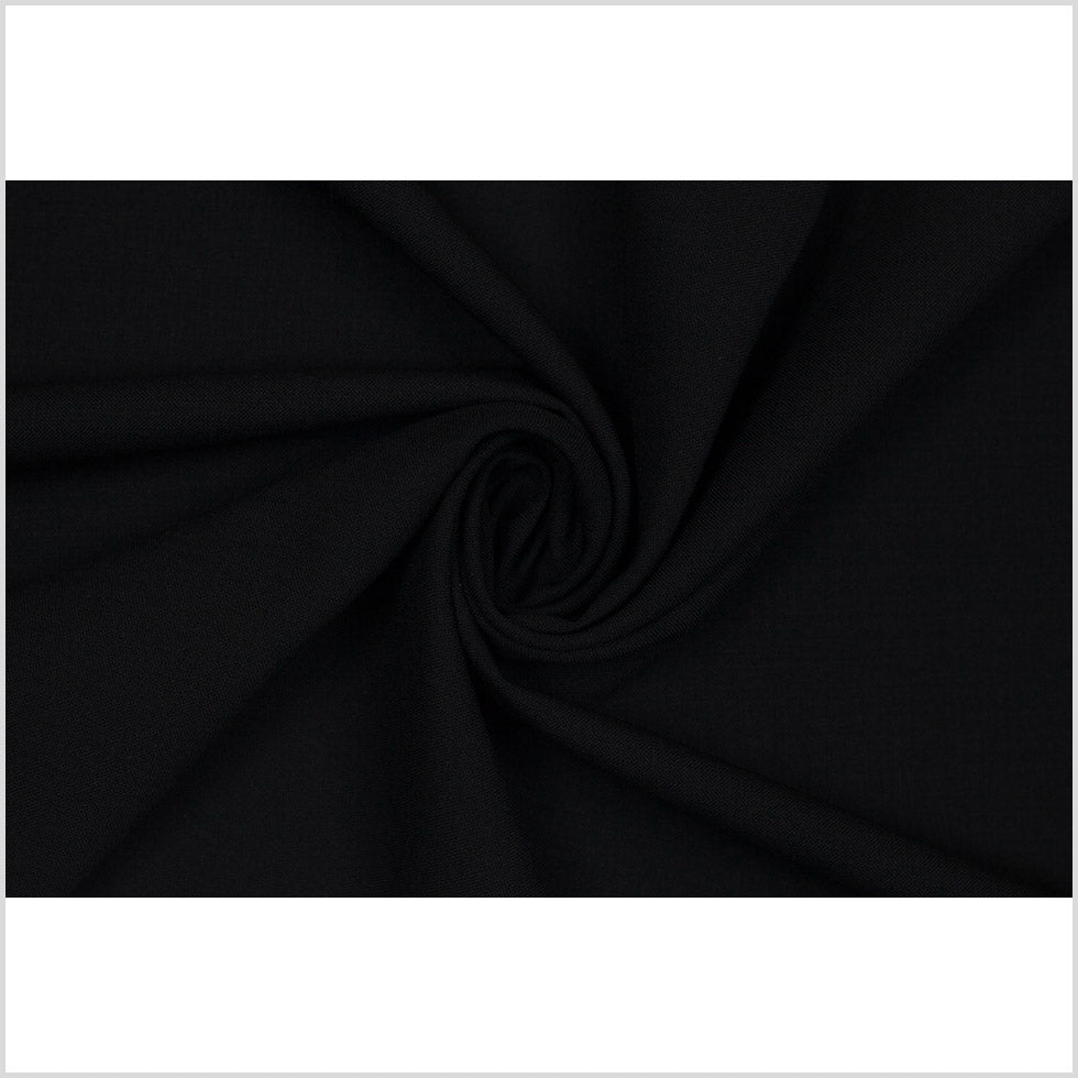 Italian Black Wool-Spandex Suiting - Folded
