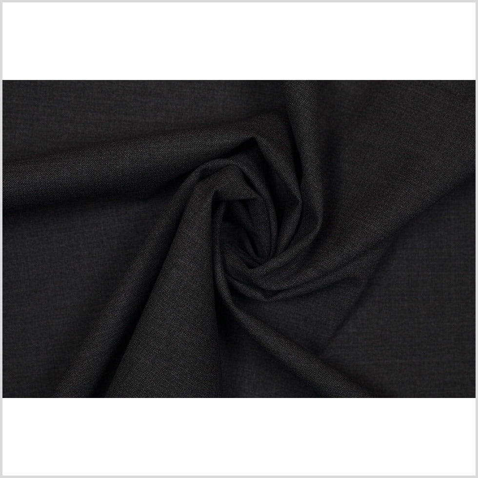 Italian Dark Gray Wool-Spandex Suiting - Full