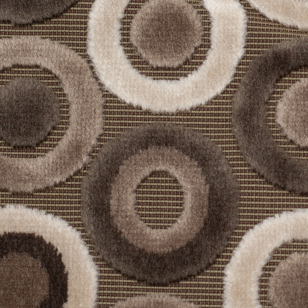 Gray/Beige Geometric Velvet Detail