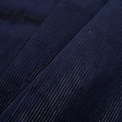 Navy Ribbed Velvet Folded