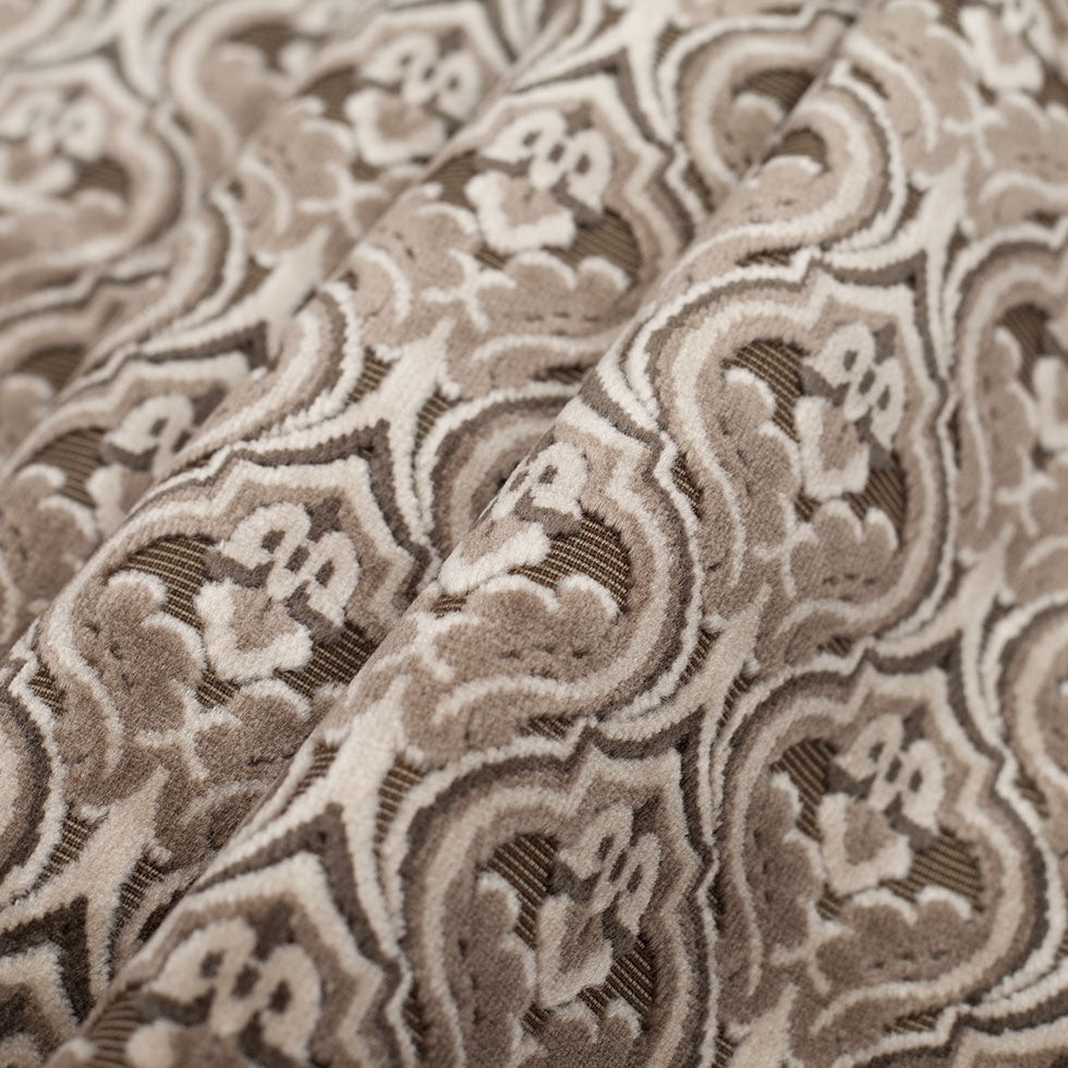 Turkish Gray/Beige Classical Velvet - Folded