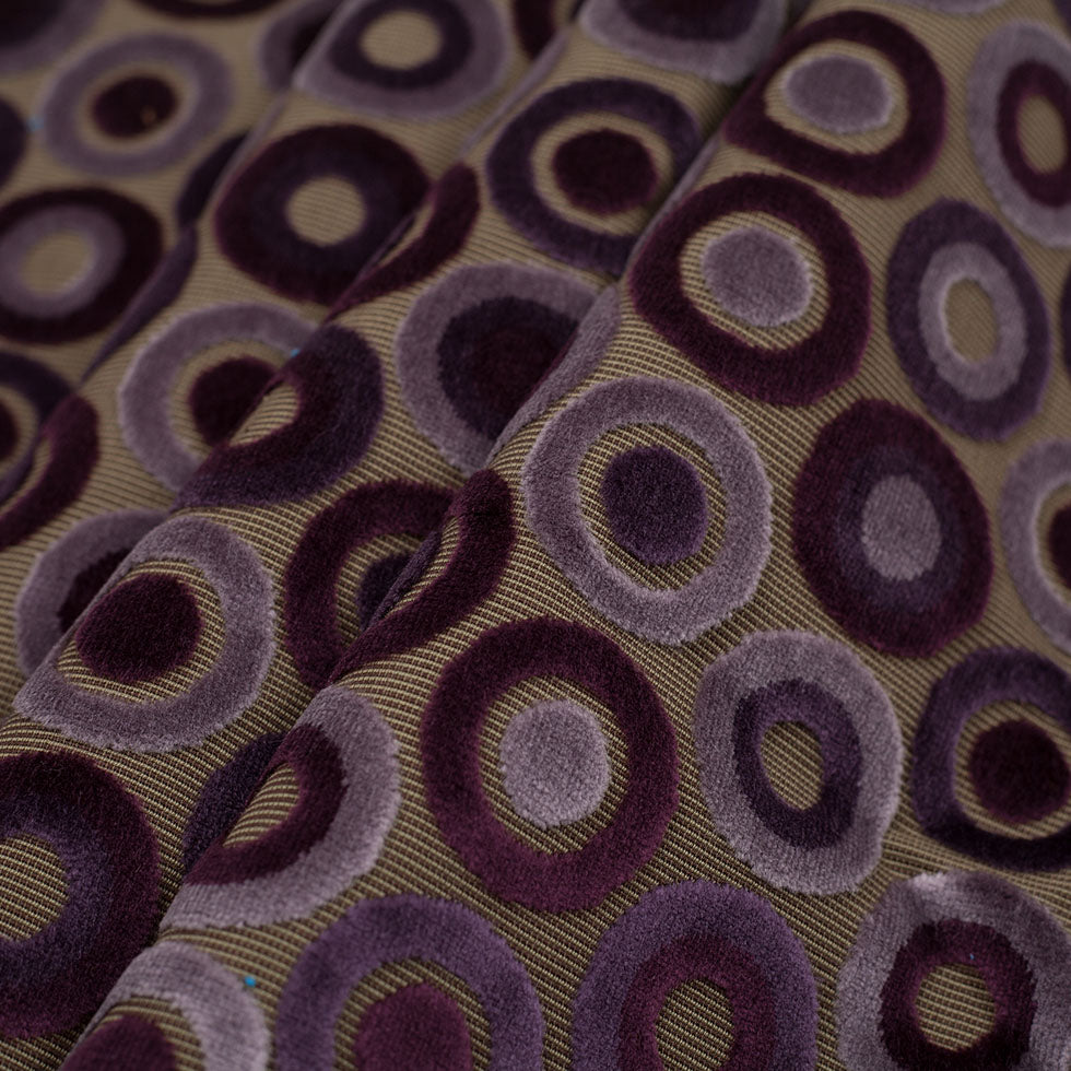 Turkish Purple Geometric Velvet - Folded