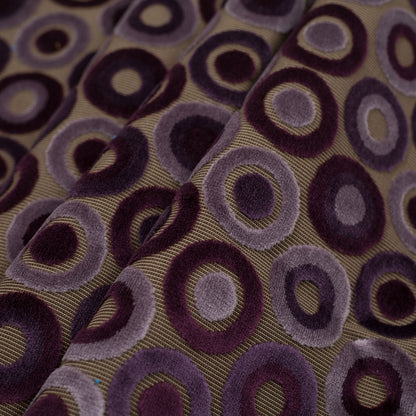 Turkish Purple Geometric Velvet - Folded