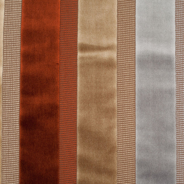 Turkish Beige/Rust Striped Velvet