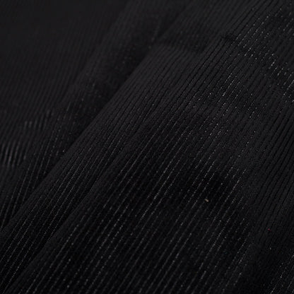 Black Ribbed Velvet Folded
