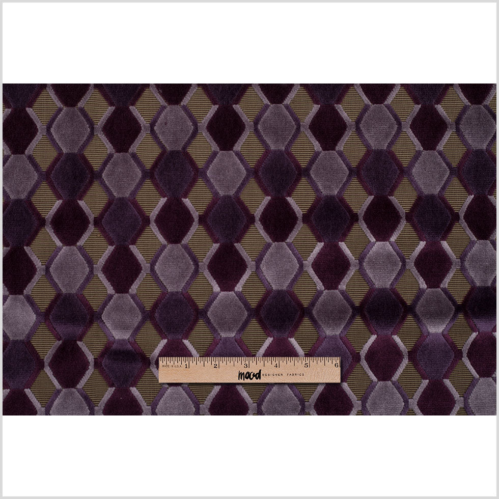 Turkish Purple Geometric Velvet - Full
