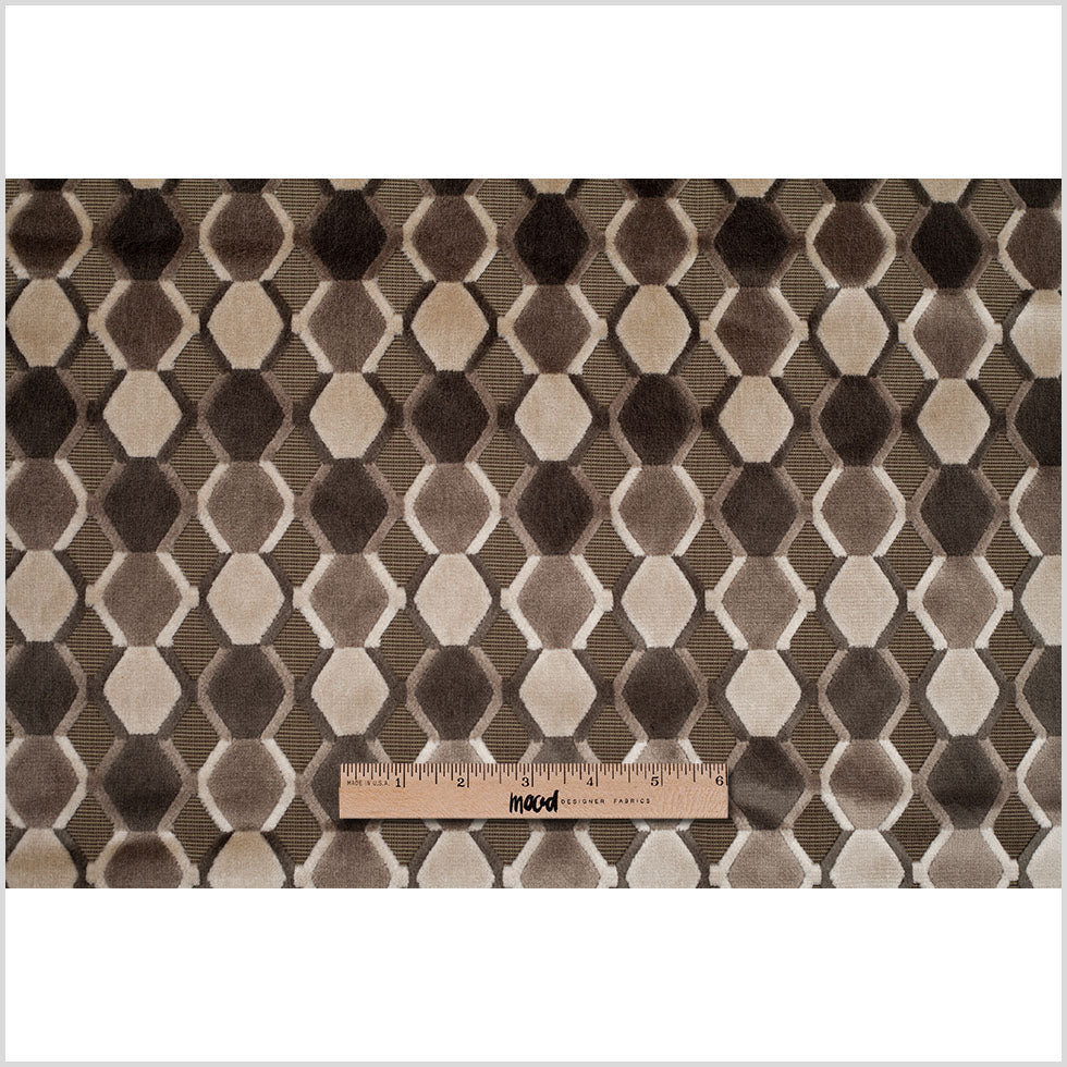 Gray/White Geometric Velvet Full