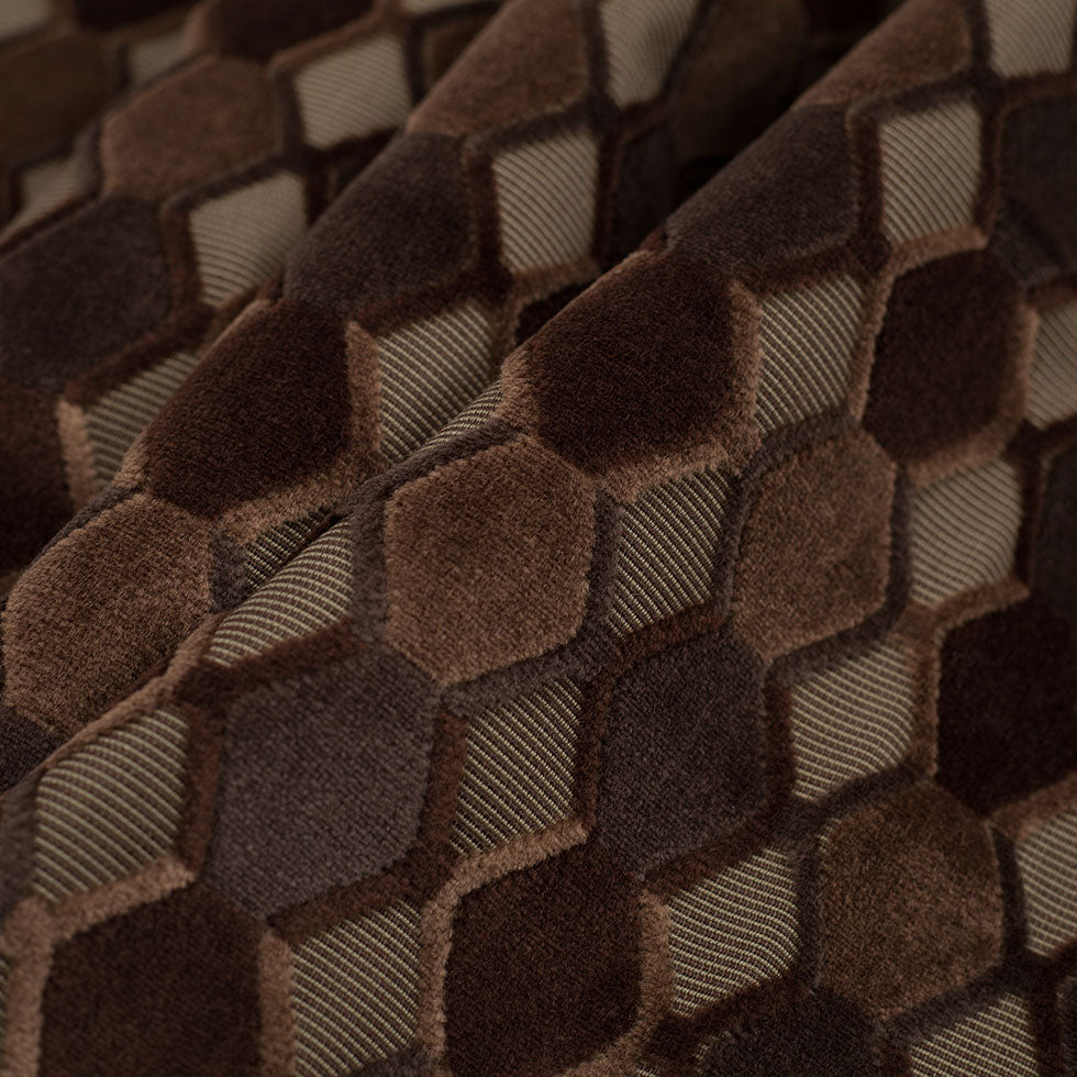 Brown Geometric Velvet Folded