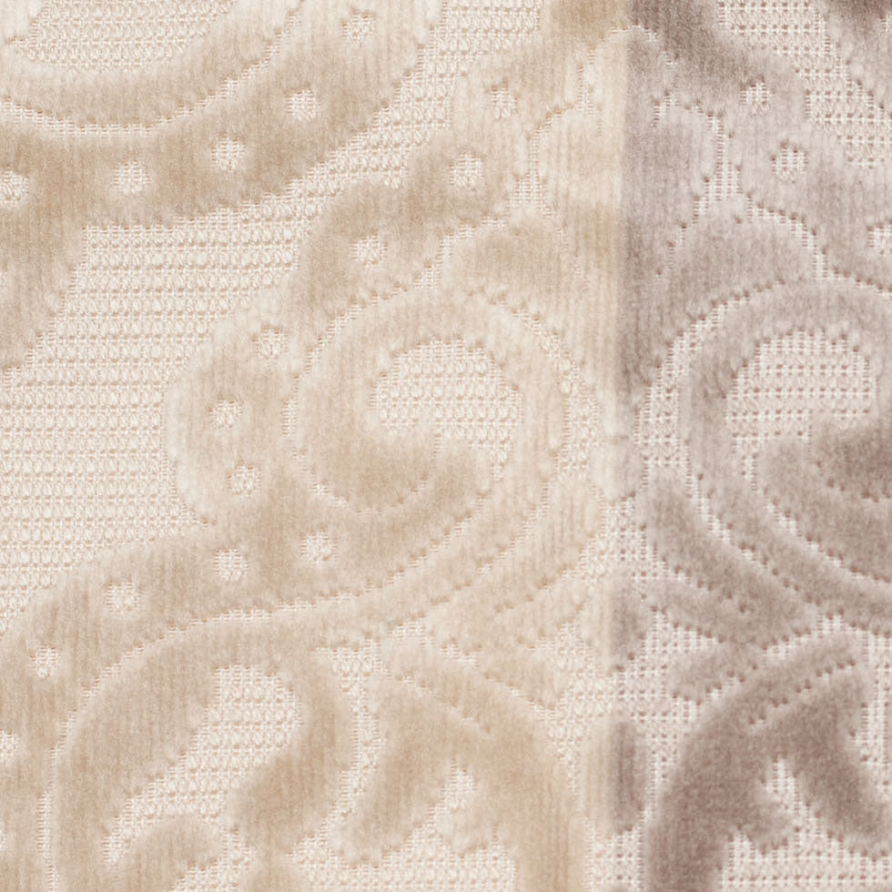 Turkish Gray/Pink Stiped Damask Cut-Out Velvet - Detail