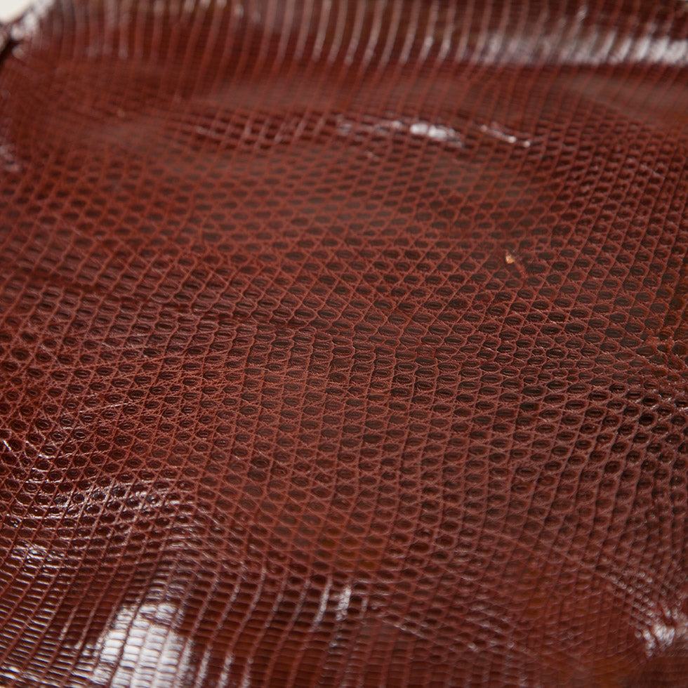 Medium Oxblood Red Lizard Leather Folded