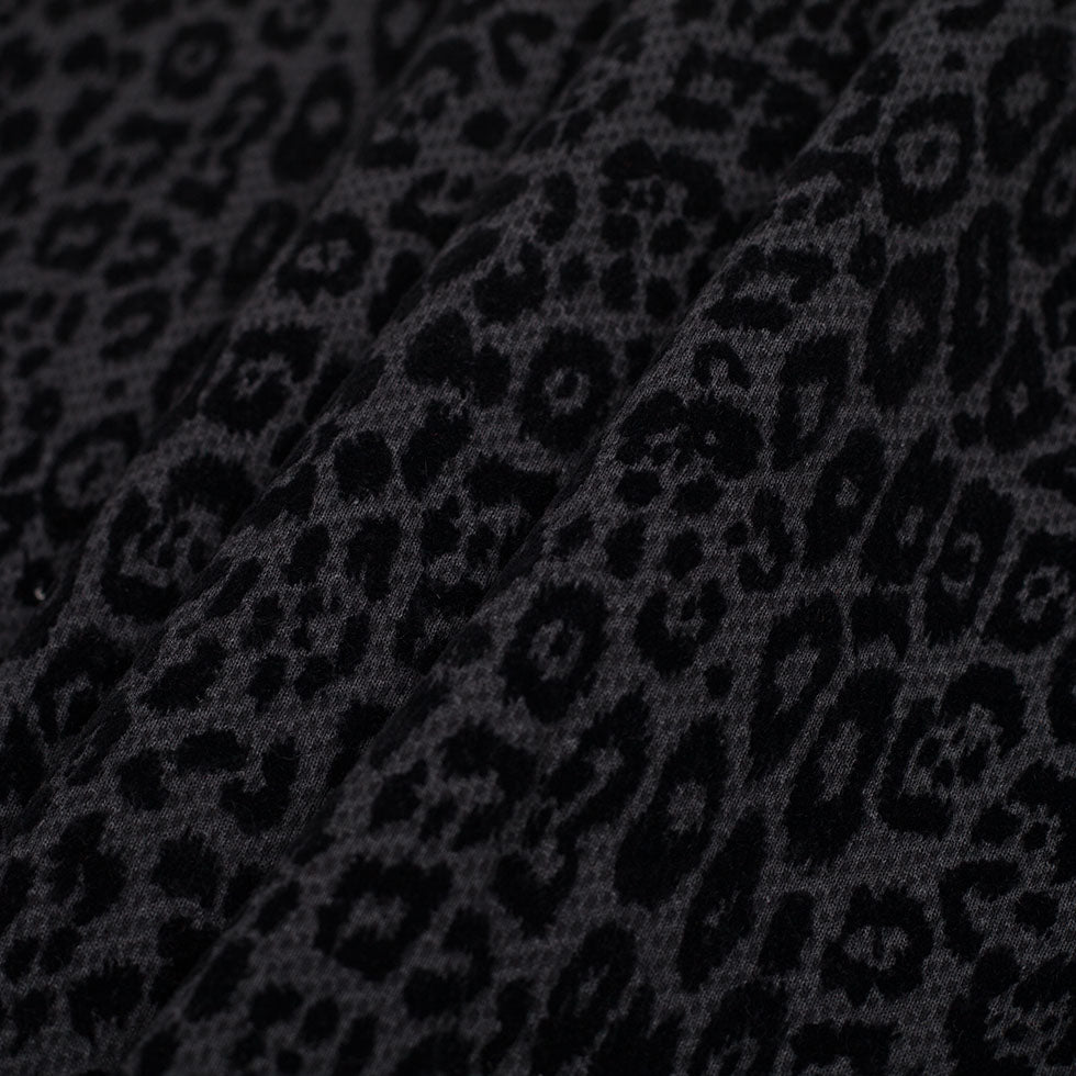 Pewter/Black Jaguar Printed Novelty Knit - Folded