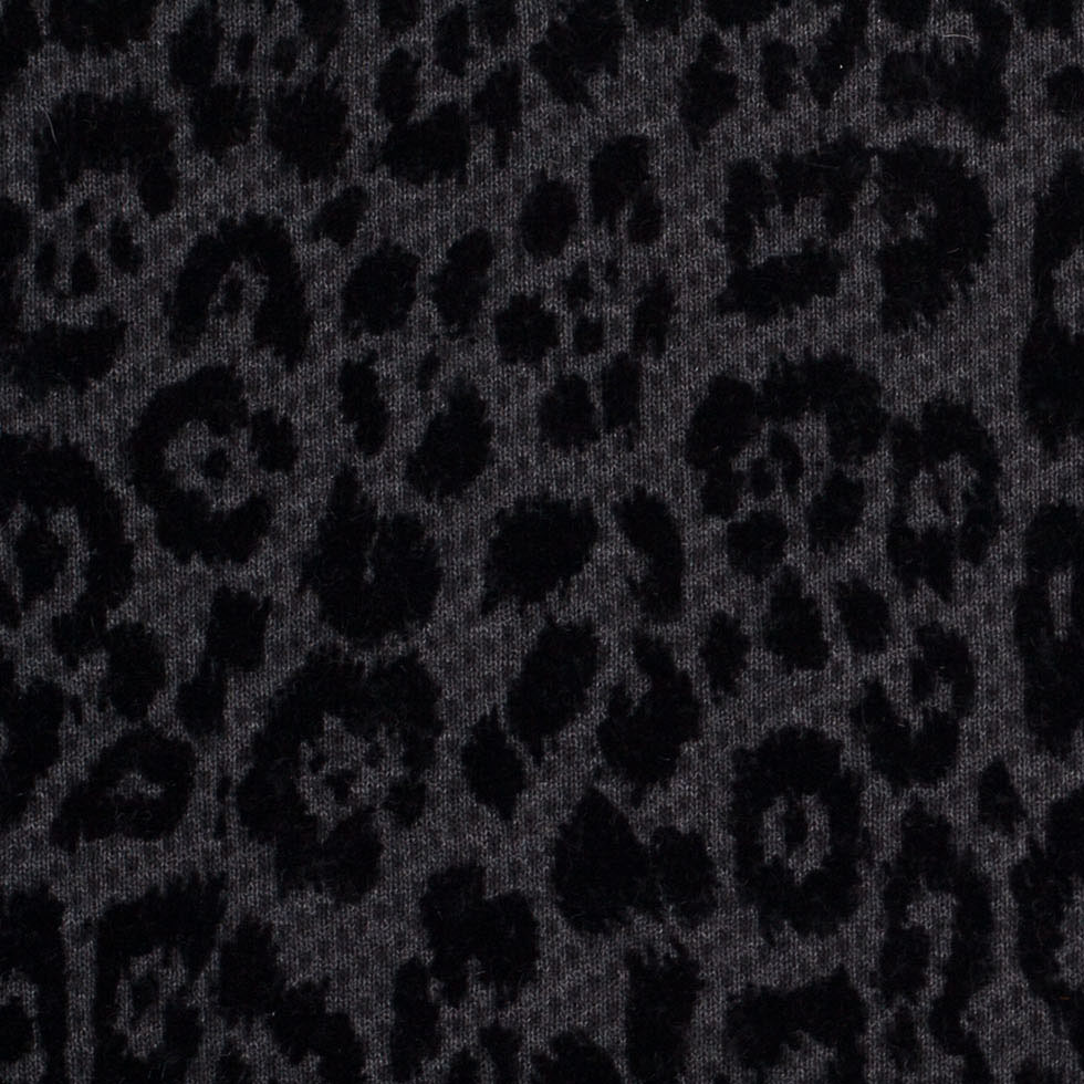 Pewter/Black Jaguar Printed Novelty Knit - Detail