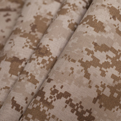 Tan/Brown Digital Camouflage Printed Polyester Canvas - Folded