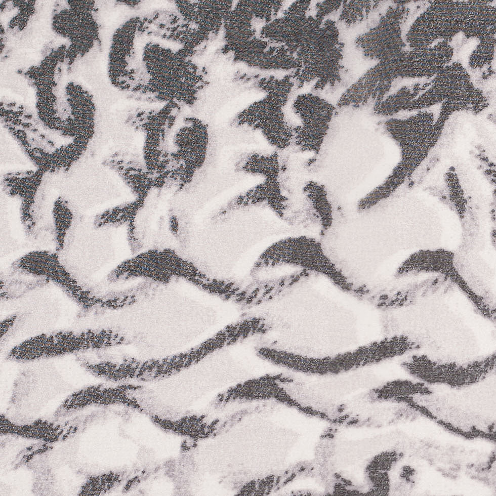 Black/Silver Animalistic Polyester Chiffon Panel Detail